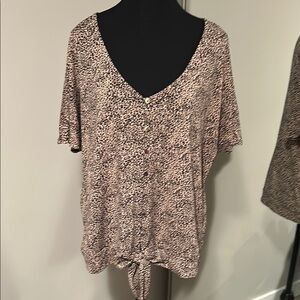 Leopard Print V-Neck Women's Top